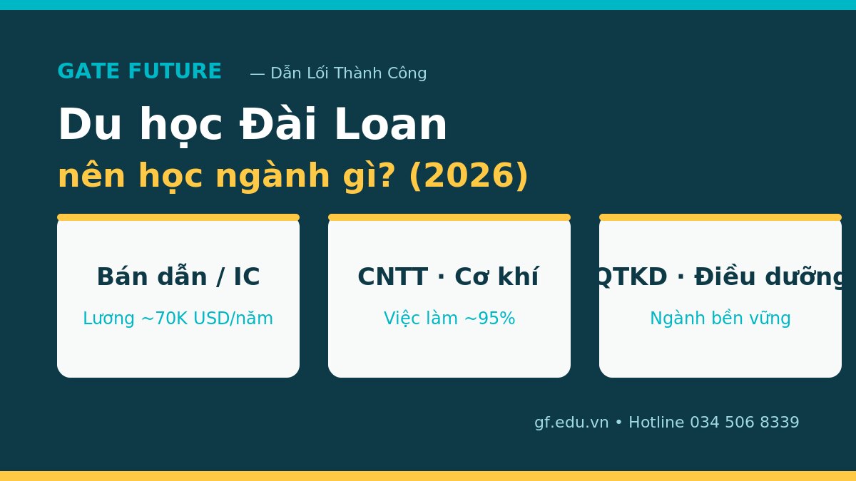Du học Đài Loan nên học ngành gì 2026 - bán dẫn, CNTT, cơ khí, quản trị kinh doanh