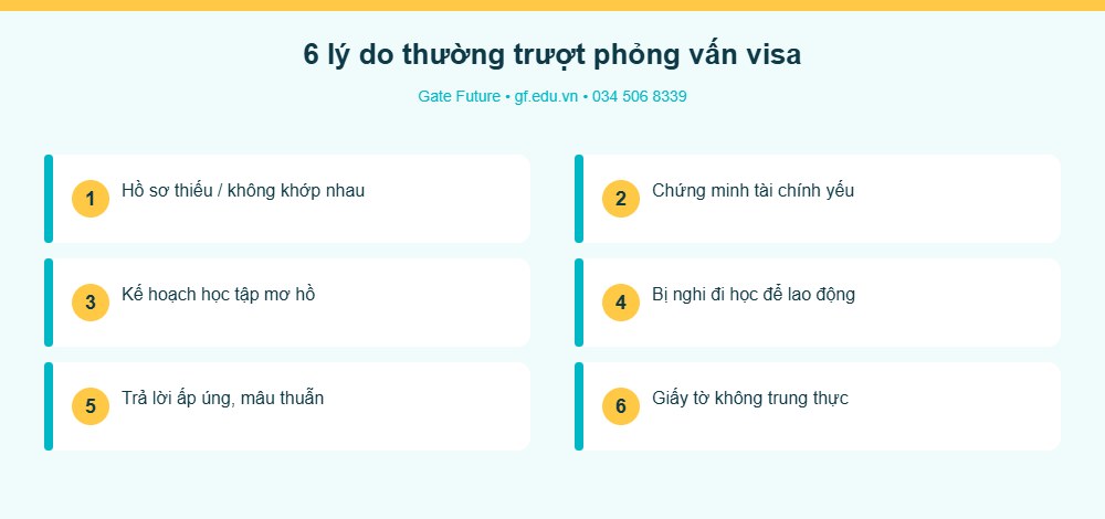 Lý do trượt phỏng vấn visa du học Đài Loan