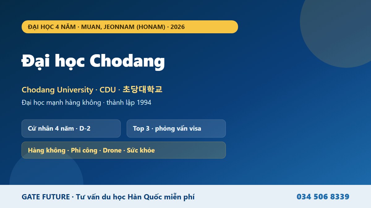 gf chodang 01 hero Đại học Chodang Chodang University CDU - trường đại học 4 năm chuyên hàng không phi công tại Muan Jeonnam Honam Hàn Quốc 2026 - Gate Future