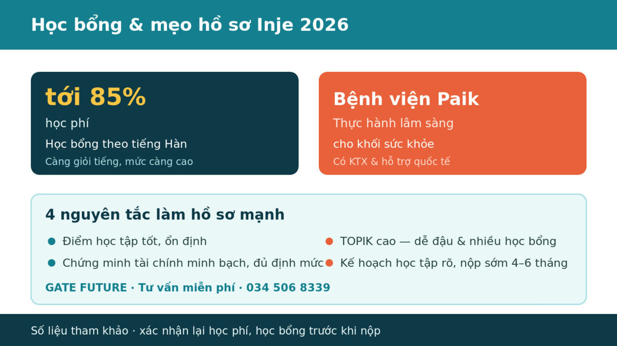 gf dai hoc inje Học phí học bổng ký túc xá Đại học Inje 2026 và mẹo hồ sơ