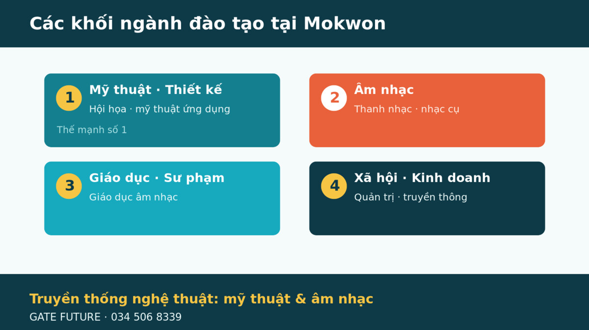 gf dai hoc mokwon Các khối ngành nghệ thuật đào tạo tại Đại học Mokwon
