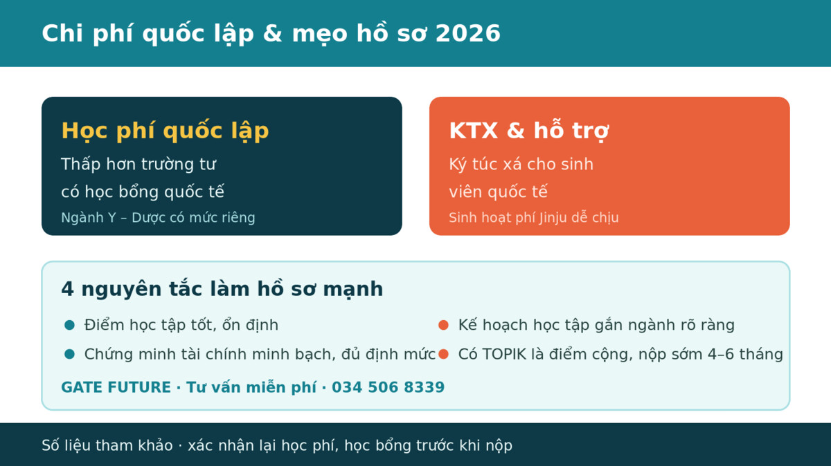 gf dai hoc quoc gia gyeongsang Học phí học bổng ký túc xá Đại học Quốc gia Gyeongsang 2026 và mẹo hồ sơ