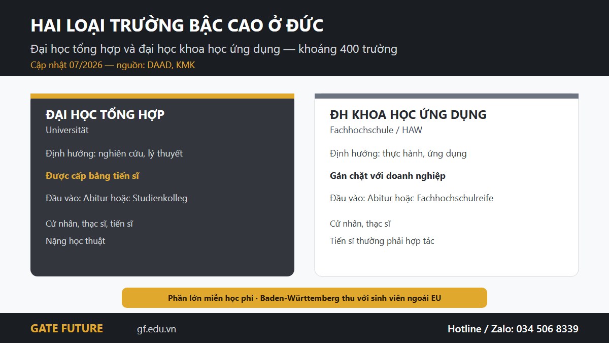 gf de hethong 02 bac cao Đại học tổng hợp và đại học khoa học ứng dụng ở Đức khác nhau về định hướng và cấp bằng