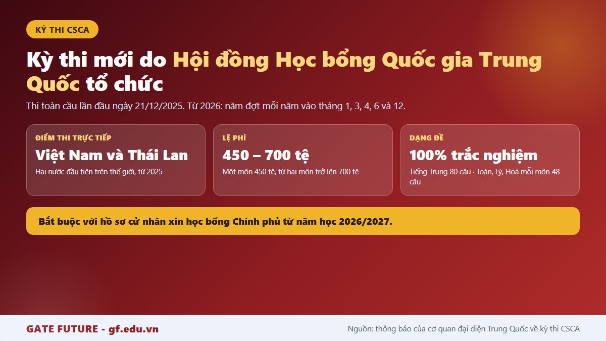 gf dieu kien du hoc trung quoc csca Kỳ thi CSCA đầu vào bậc cử nhân dành cho lưu học sinh Trung Quốc với cơ quan tổ chức, môn thi và lệ phí