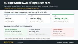 Lộ trình du học tới định cư ba bước và ba nhóm nước theo độ rõ của cửa định cư