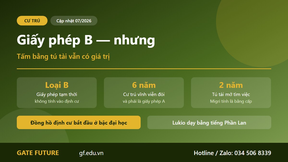 gf du hoc cap 3 phan lan giay phep b Lộ trình từ trường lukio Phần Lan tới đại học và giấy phép cư trú loại A