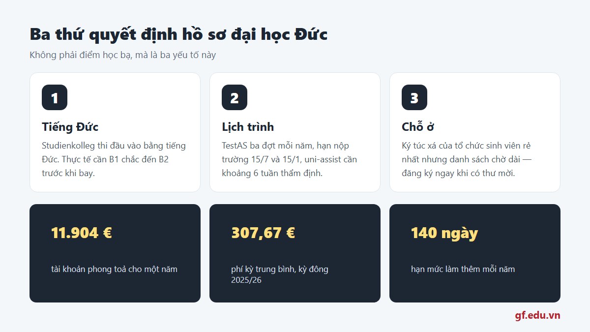 Ba yếu tố quyết định thành công của hồ sơ du học đại học Đức: tiếng Đức, lịch trình và chỗ ở