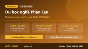 Học phí giáo dục nghề Phần Lan từ 01/08/2026 theo bảng công bố của ba cơ sở đào tạo