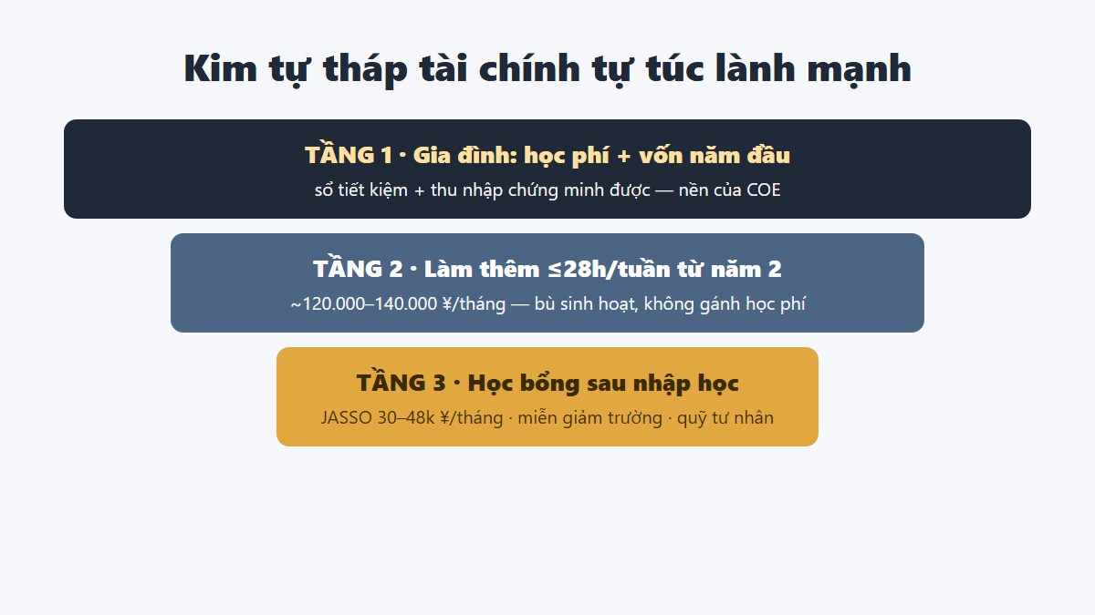 Ba tầng kế hoạch tài chính du học Nhật tự túc - gia đình làm thêm học bổng - Gate Future