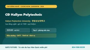 Cao đẳng Hallym Polytechnic Hallym Polytechnic University HSC - trường cao đẳng nghề điều dưỡng y tế CNTT thiết kế tại Chuncheon Gangwon Hàn Quốc 2026 - Gate Future