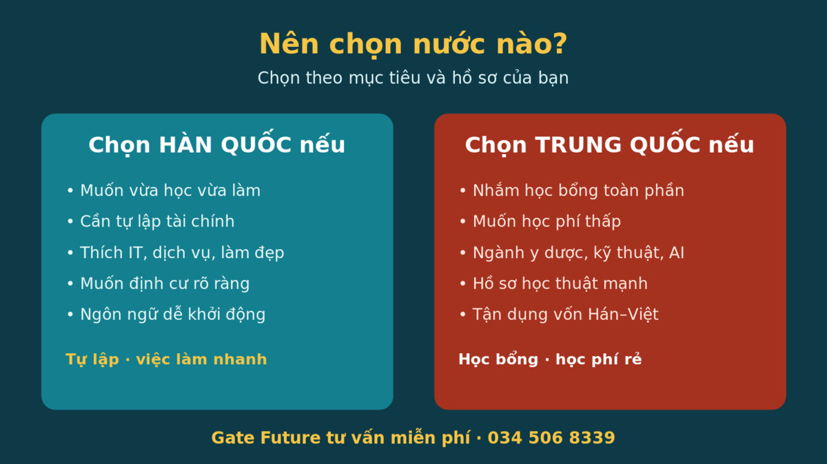 Nên chọn du học Hàn Quốc hay Trung Quốc theo mục tiêu