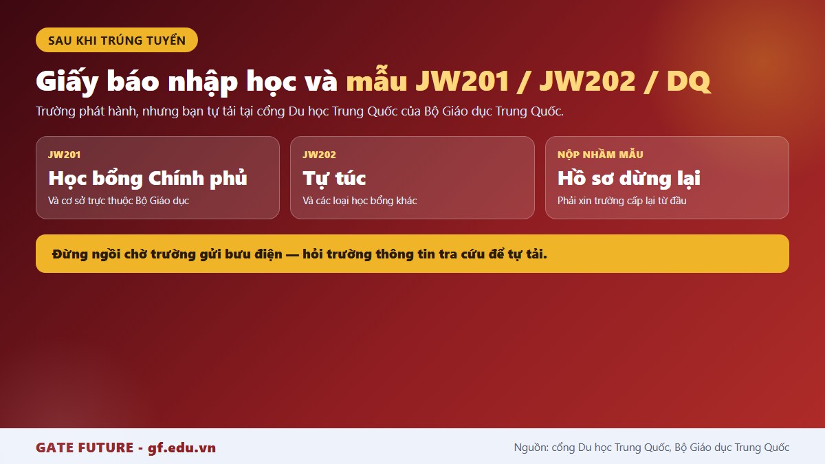 gf ho so du hoc trung quoc mau jw Giấy báo nhập học và mẫu JW201 JW202 DQ tải tại cổng Du học Trung Quốc của Bộ Giáo dục Trung Quốc