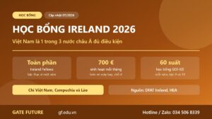 Học bổng du học Ireland 2026 với Ireland Fellows Programme toàn phần dành cho Việt Nam và GOI-IES 60 suất mỗi năm
