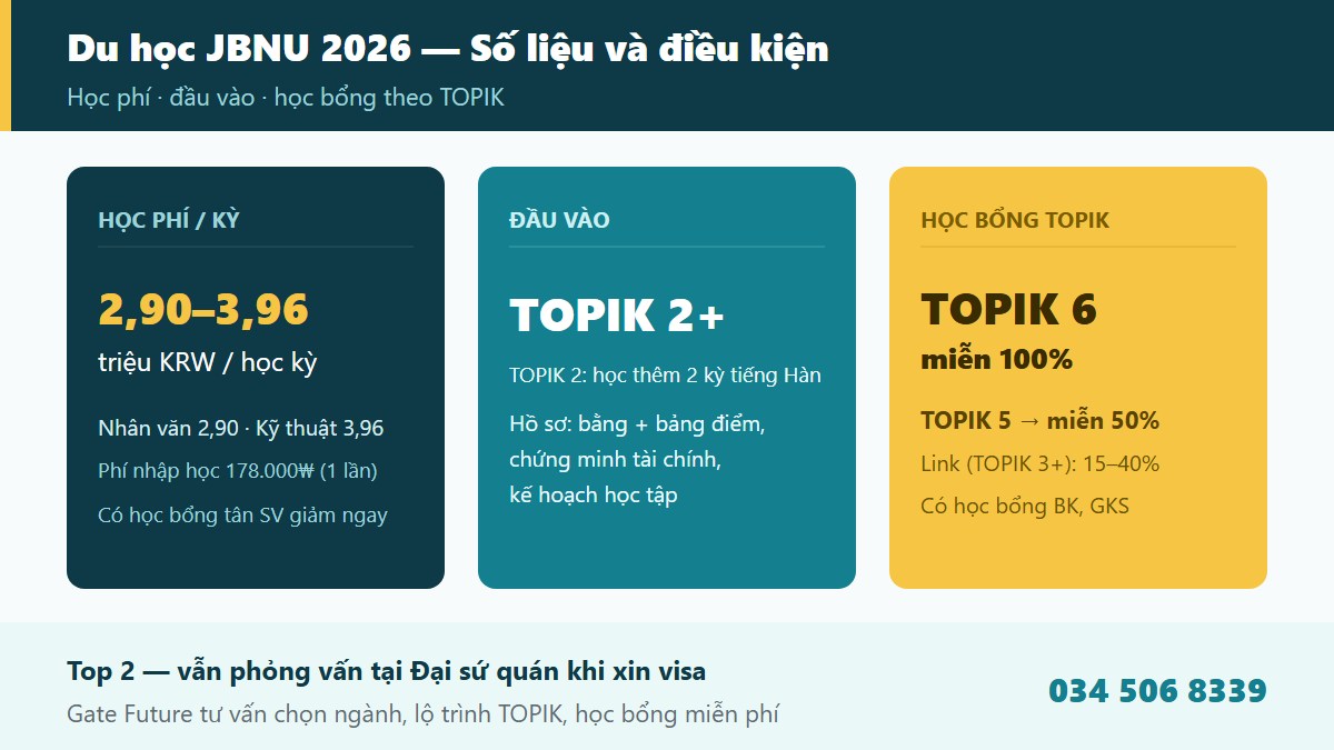 gf jeonbuk 03 thongtin Điều kiện tuyển sinh học phí và học bổng theo TOPIK Đại học Quốc gia Jeonbuk JBNU 2026 - Gate Future