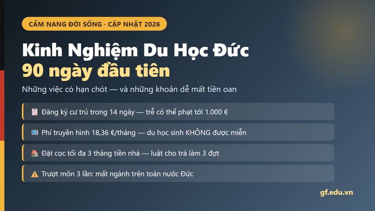 Kinh nghiệm du học Đức — danh sách việc phải làm trong 90 ngày đầu tiên và những khoản dễ mất tiền oan