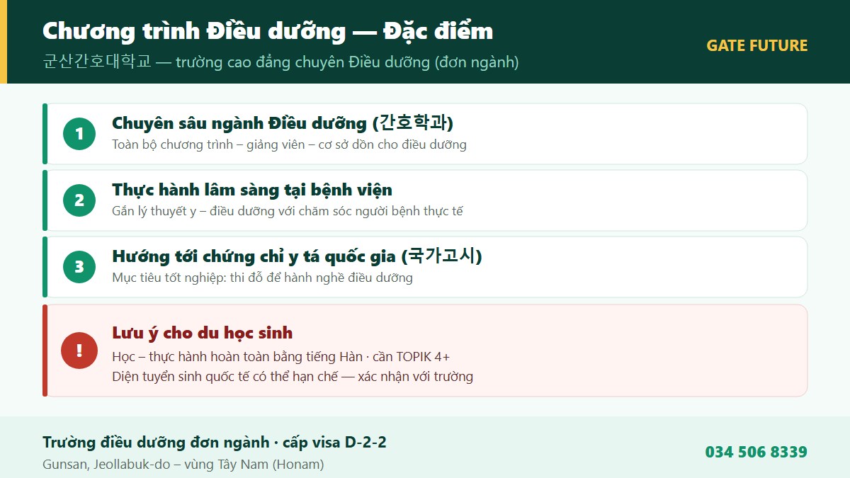 Đặc điểm chương trình Điều dưỡng Cao đẳng Điều dưỡng Kunsan - thực hành bệnh viện thi chứng chỉ y tá - Gate Future