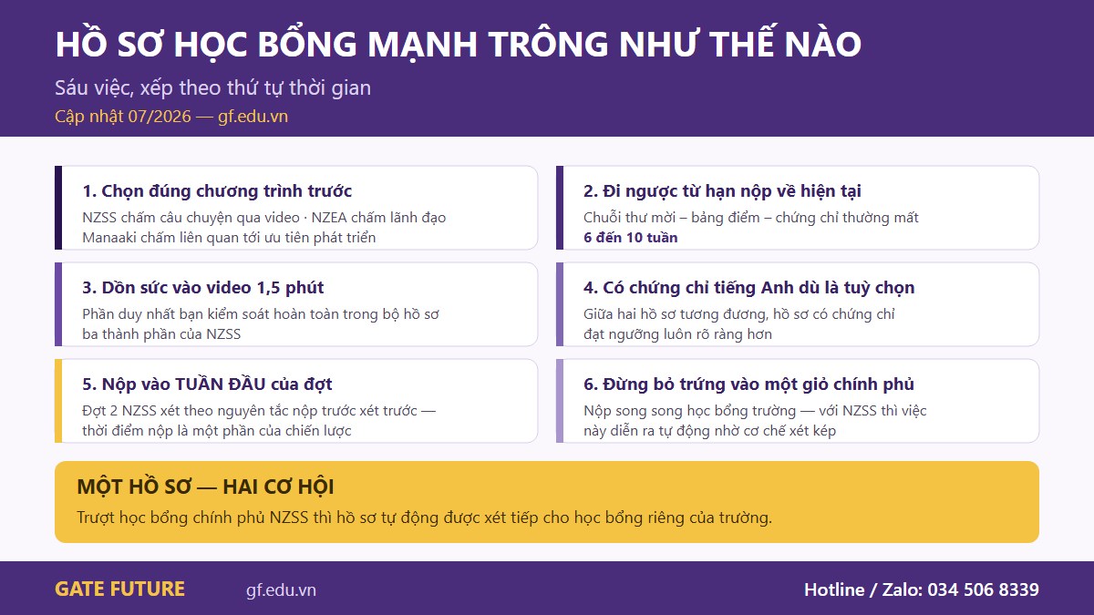 gf nz hocbong 03 hoso Sáu việc làm nên một hồ sơ học bổng du học New Zealand mạnh xếp theo thứ tự thời gian