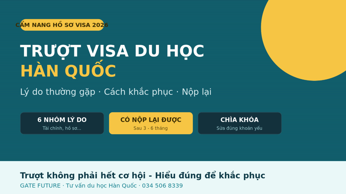 gf truot Trượt visa du học Hàn Quốc 2026 - lý do thường gặp và cách khắc phục, nộp lại - Gate Future