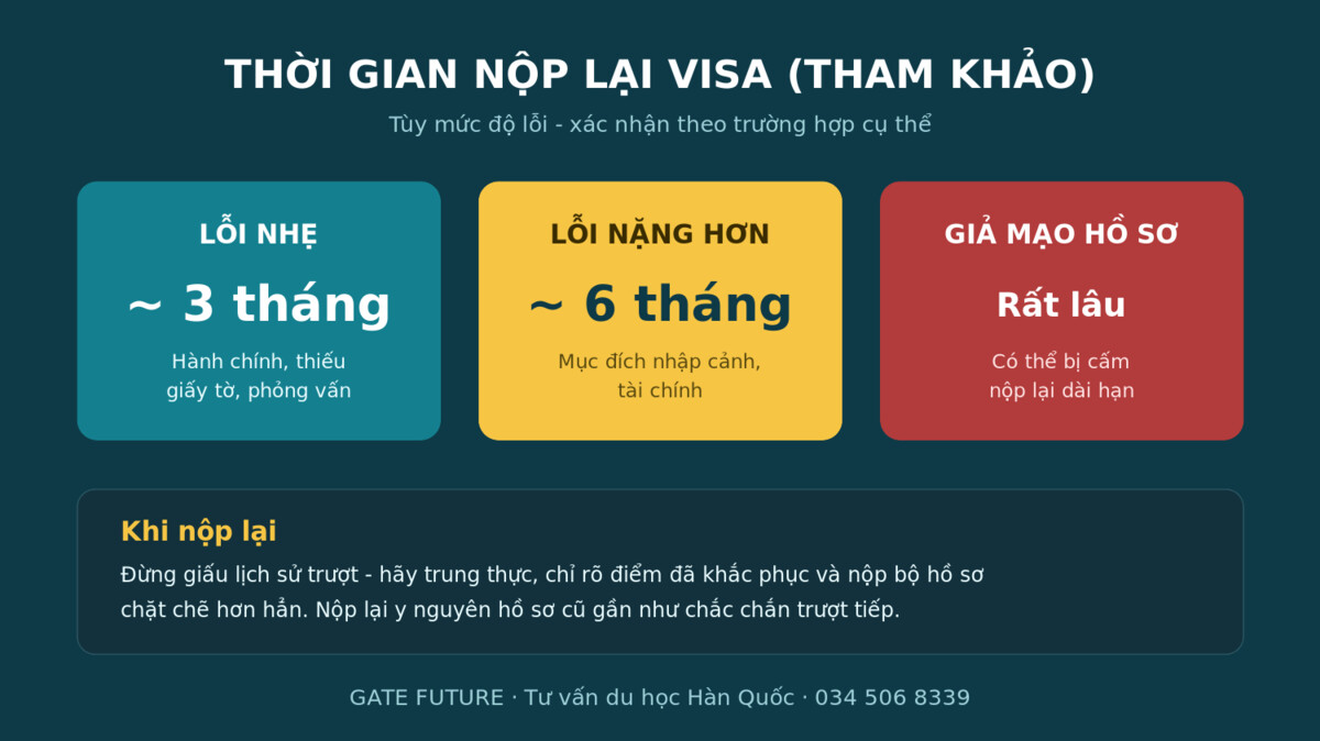 gf truot Thời gian nộp lại visa du học Hàn Quốc sau khi trượt 3 tháng 6 tháng