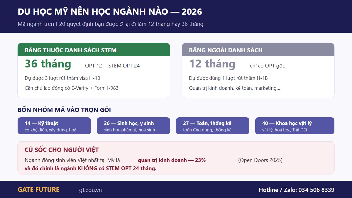 gf us nganh 01 hero Du học Mỹ nên học ngành nào 2026 với so sánh 12 tháng và 36 tháng theo danh sách STEM