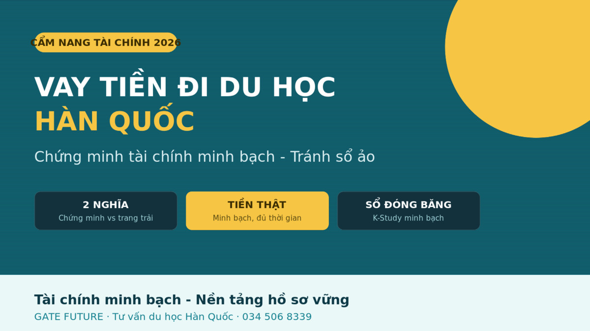 Vay tiền đi du học Hàn Quốc 2026 - chứng minh tài chính và rủi ro sổ ảo - Gate Future