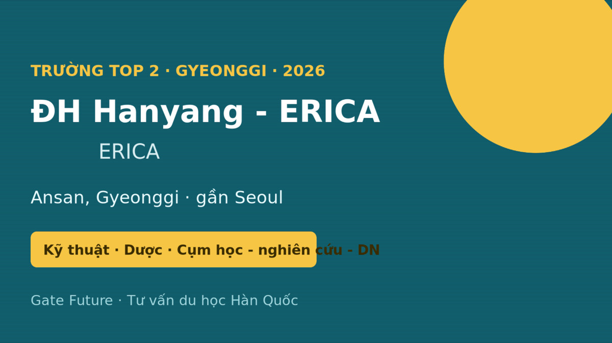 Hanyang ERICA Campus Ansan - Đại học Hanyang cơ sở ERICA Top 2 Gyeonggi 2026 - Gate Future