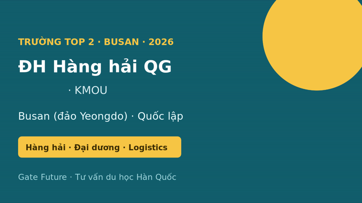 kmou 1 ĐH Hàng hải Quốc gia Hàn Quốc KMOU - trường Top 2 tại Busan 2026 - Gate Future