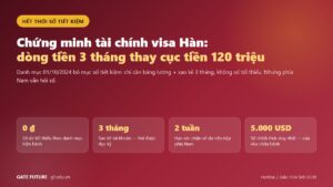 Chứng minh tài chính visa Hàn Quốc bằng dòng tiền 3 tháng