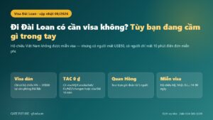 Bốn tình huống hộ chiếu khi đi Đài Loan: visa dán, TAC miễn phí, eVisa Quan Hồng và miễn visa