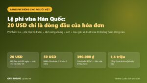 Bảng lệ phí visa Hàn Quốc riêng cho hộ chiếu Việt Nam
