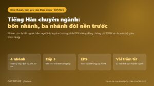 Tiếng Hàn chuyên ngành: bốn nhánh và ba nhánh đòi nền trước