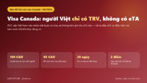 Hai cửa vào Canada là visa TRV và eTA, người Việt chỉ dùng được TRV