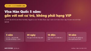 Visa Hàn Quốc 5 năm C-3-91 gắn với nơi đăng ký cư trú
