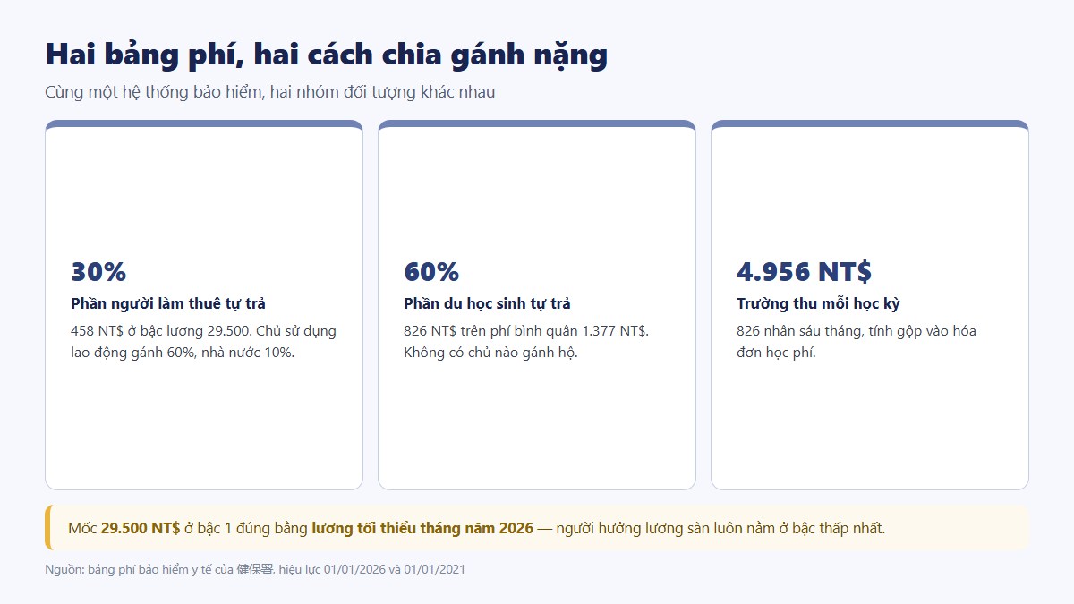 gf bao hiem y te dai loan 02 hai bang phi So sánh mức đóng bảo hiểm y tế của người lao động và du học sinh tại Đài Loan