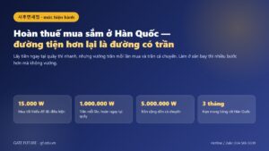 Đồ hoạ hoàn thuế mua sắm Hàn Quốc: mua từ 15.000 ₩, trần hoàn ngay 1 triệu và 5 triệu ₩